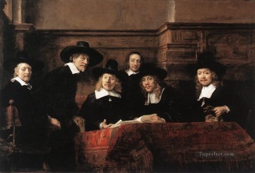  Rembrandt Canvas - Sampling Officials of the DrapersGuild Rembrandt
